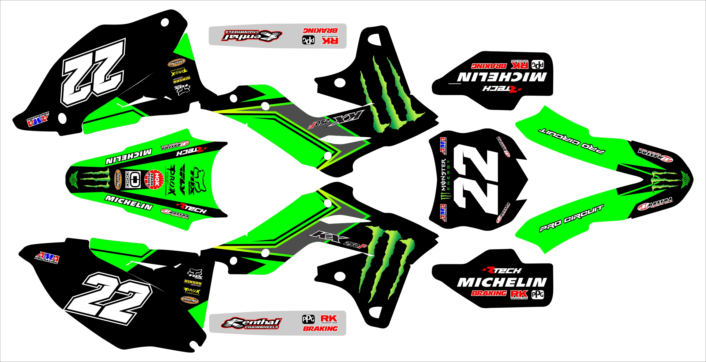 Kawasaki KXF 250 13-16 KXF 450 12-15 #8