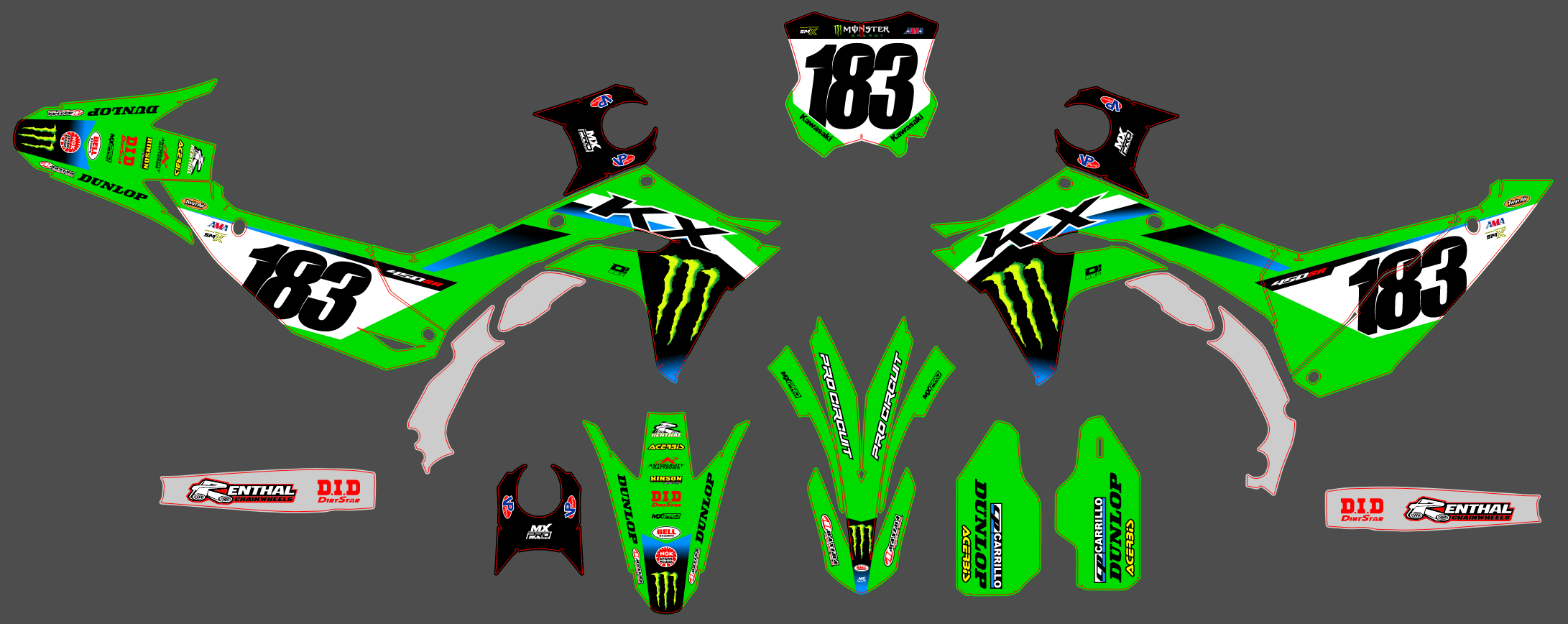 Kawasaki KXF 250 25 KXF 450 24-25 #14