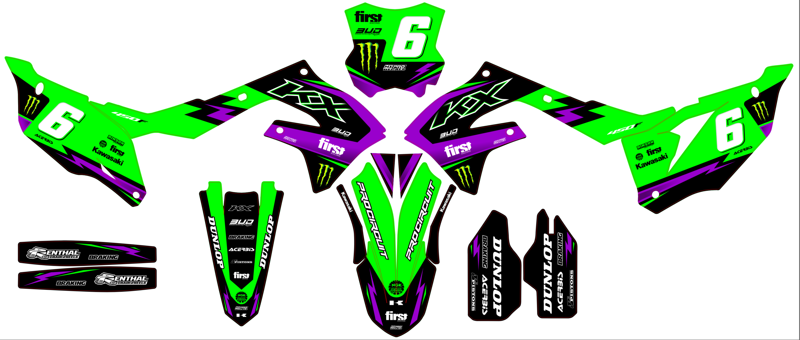 Kawasaki KXF 250 21-24 KXF 450 19-23 #6