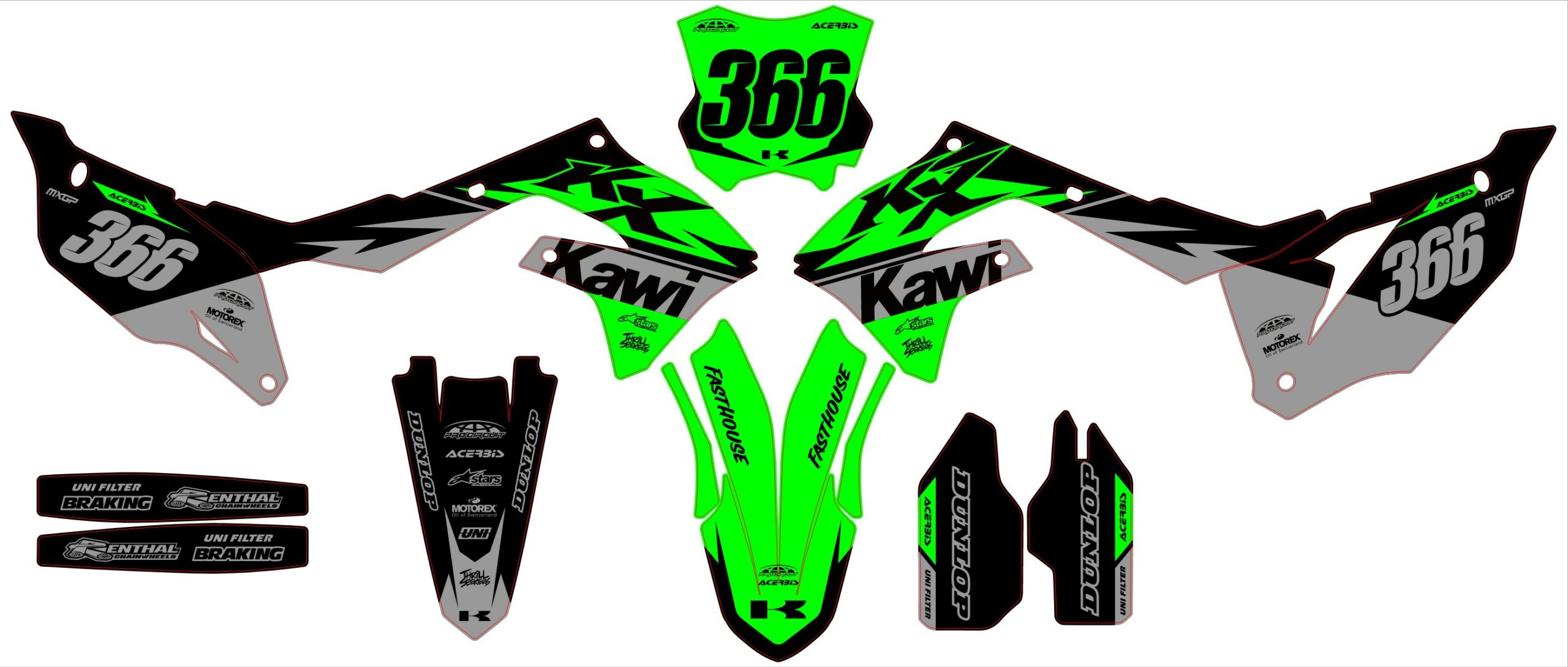Kawasaki KXF 250 21-24 KXF 450 19-23 #66