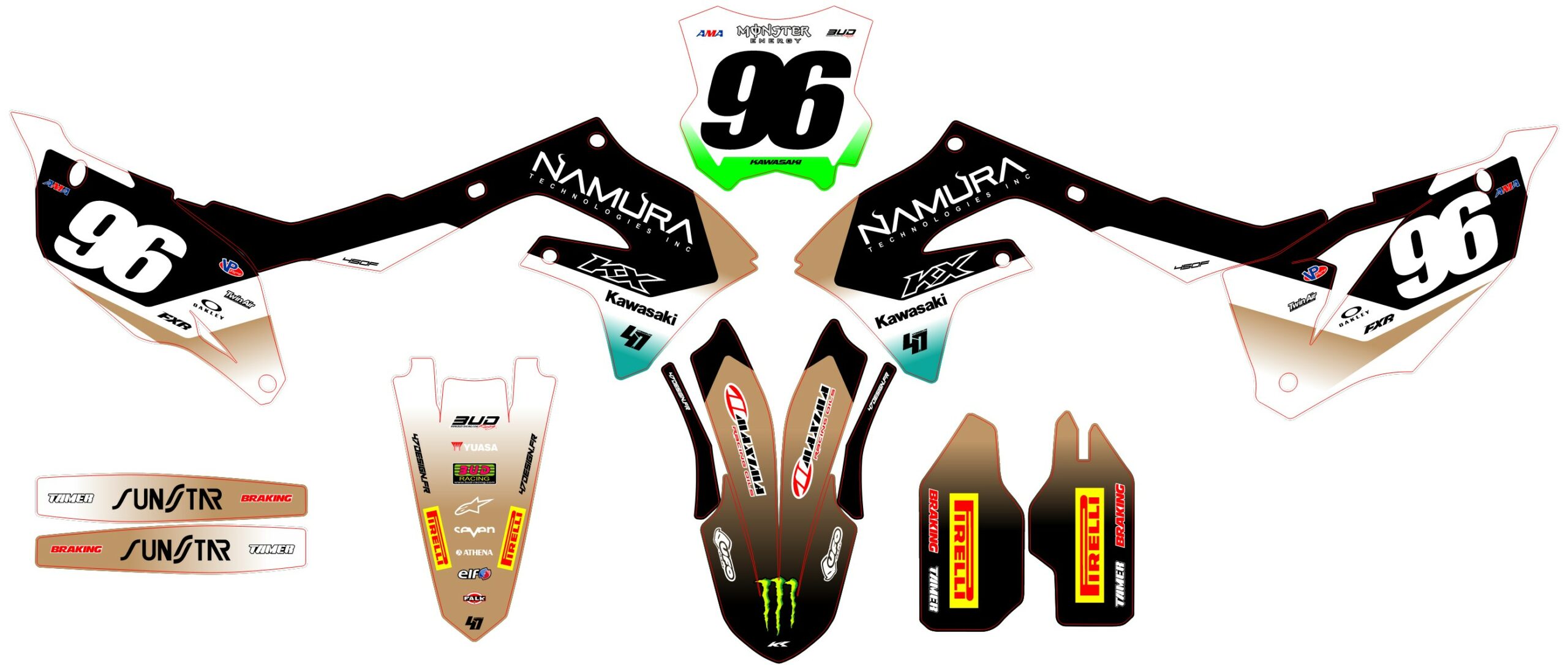 Kawasaki KXF 250 21-24 KXF 450 19-23 #75