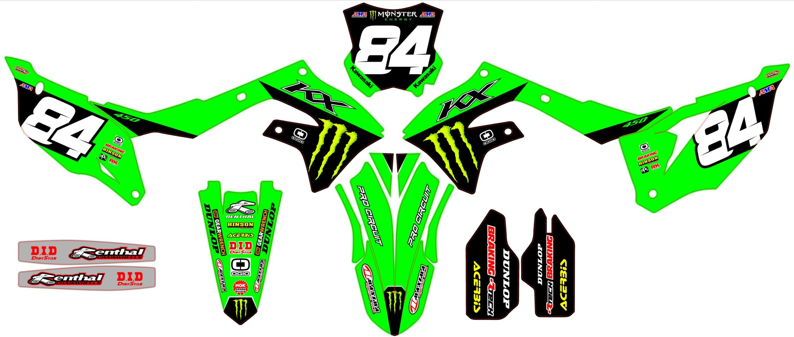 Kawasaki KXF 250 21-24 KXF 450 19-23 #84