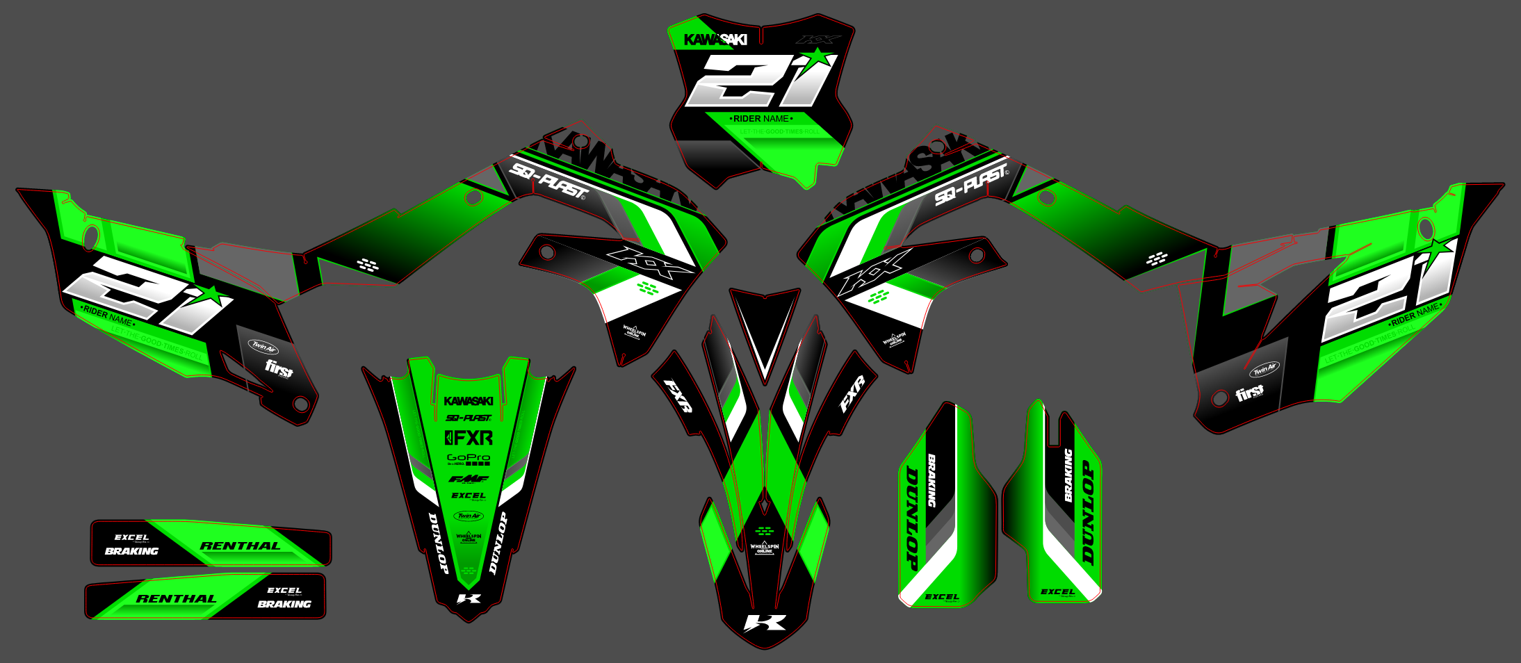 Kawasaki KXF 250 21-24 KXF 450 19-23 #96